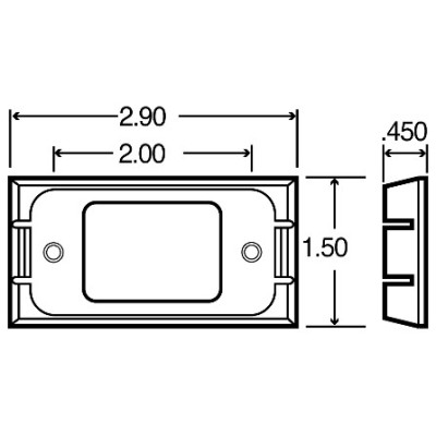 Image of Self Grounding, Bracket Mount, 15 Series Lights, Rectangular, Chrome, 2 Screw Bracket Mount from Trucklite. Part number: TLT-00793-4