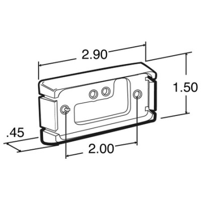 Image of Self Grounding, Bracket Mount, 15 Series Lights, Rectangular, Gray, 2 Screw Bracket Mount from Trucklite. Part number: TLT-00792-4