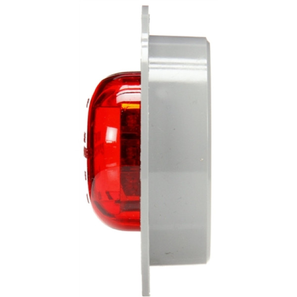 Image of 10 Series, High Profile, LED, Red Round, 8 Diode, M/C Light, PC, Gray Flange, 12V, Kit from Trucklite. Part number: TLT-10079R4