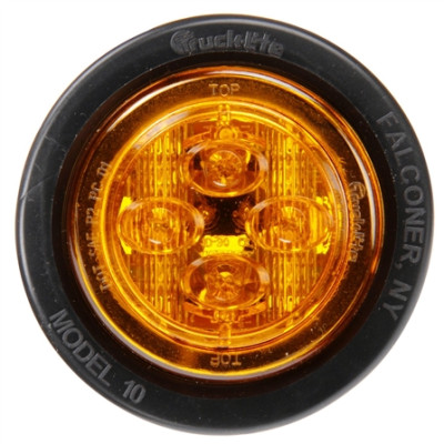 Image of 10 Series, LED, Yellow Round, 8 Diode, Low Profile, M/C Light, PC, Black Grommet, 12V, Kit from Trucklite. Part number: TLT-10086Y4
