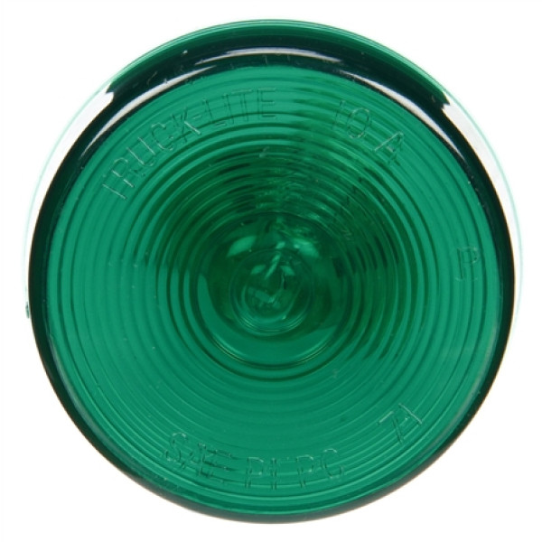 Image of 10 Series, Incan., Green Round, 1 Bulb, M/C Light, PC, 12V from Trucklite. Part number: TLT-10202G4