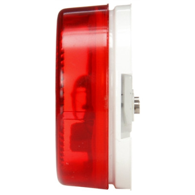Image of Super 10, Reflectorized, Incan., Red Round, 1 Bulb, M/C Light, PC, 12V from Trucklite. Part number: TLT-10208R4