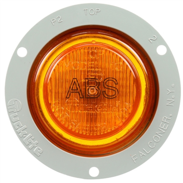 Image of 10 Series, LED, Yellow Round, 2 Diode, ABS, M/C Light, P2, Gray Flange, 12V from Trucklite. Part number: TLT-10271Y4