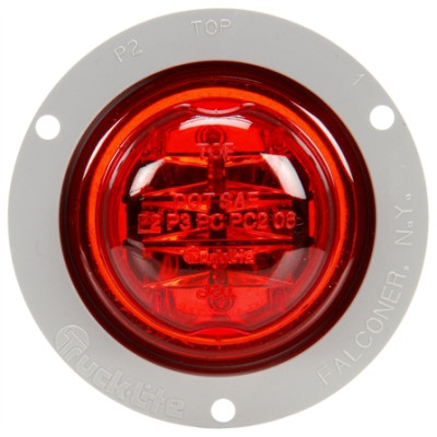Image of 10 Series, High Profile, LED, Red Round, 8 Diode, M/C Light, PC, Gray Flange, 12V from Trucklite. Part number: TLT-10379R4