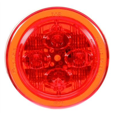 Image of 10 Series, LED, Red Round, 8 Diode, Low Profile, M/C Light, PC, 12V from Trucklite. Part number: TLT-10385R4