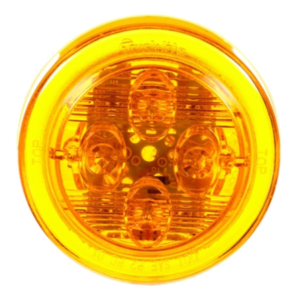 Image of 10 Series, LED, Yellow Round, 8 Diode, Low Profile, M/C Light, PC, 12V from Trucklite. Part number: TLT-10385Y4