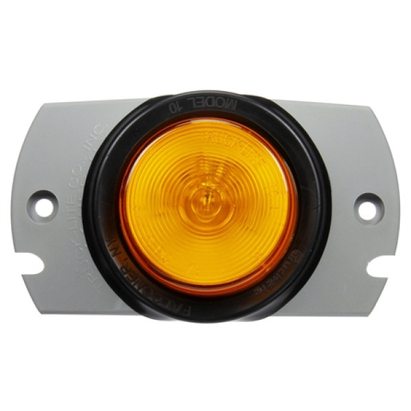 Image of 10 Series, Incan., Yellow Round, 1 Bulb, M/C Light, PC, Gray Bracket, 12V, Kit from Trucklite. Part number: TLT-10520Y4