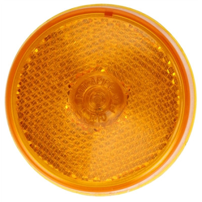 Image of 10 Series, Reflectorized, Incan., Yellow Round, 1 Bulb, M/C Light, PC, Black Grommet, 12V, Kit from Trucklite. Part number: TLT-10525Y4