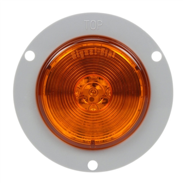 Image of Signal-Stat, LED, Amber Round, 13 Diodes, M/C Light, P2, Gray Flush Mount, 12V from Signal-Stat. Part number: TLT-SS1053A-S