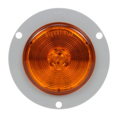 Image of Signal-Stat, LED, Amber Round, 13 Diodes, M/C Light, P2, Gray Flush Mount, 12V from Signal-Stat. Part number: TLT-SS1053A-S