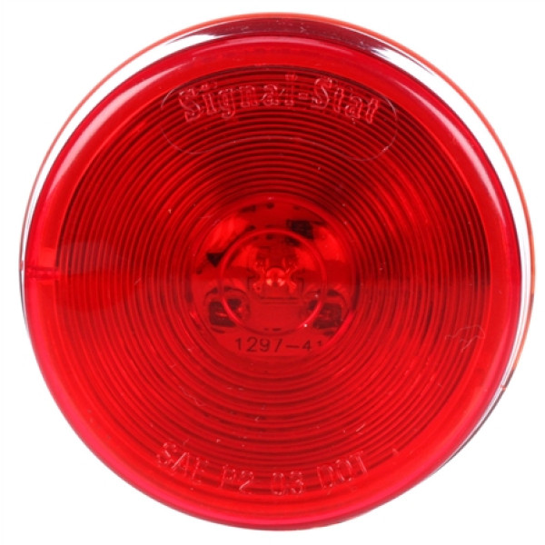 Image of Signal-Stat, LED, Red Round, 1 Diodes, 2 1/2" Round, M/C Light, P2, 12V from Signal-Stat. Part number: TLT-SS1058-S