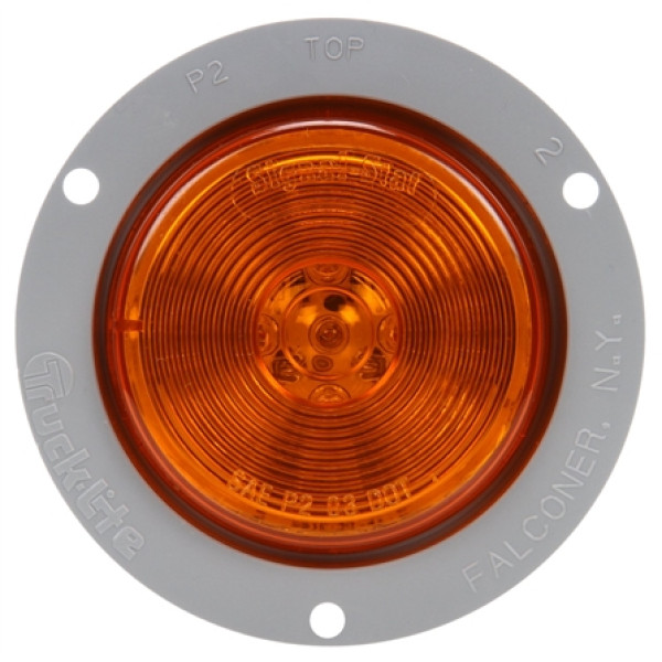 Image of Signal-Stat, LED, Yellow Round, 13 Diode, M/C Light, P2, Gray Flush Mount, 12V from Signal-Stat. Part number: TLT-SS1070A-S