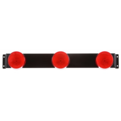 Image of 10 Series, 6" Centers, Incan., Red, Round, ID Bar, Black, 12V, Kit, Bulk from Trucklite. Part number: TLT-10744R3