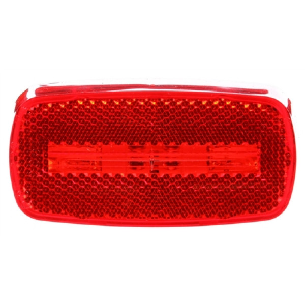 Image of Signal-Stat, Reflectorized, Incan., Red Rectangular, 2 Bulb, M/C Light, P2, White Bracket, 12V from Signal-Stat. Part number: TLT-SS1222-S