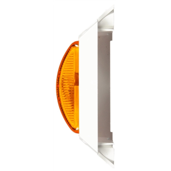 Image of 15 Series, Incan., Yellow Rectangular, 1 Bulb, Rail, M/C Light, PC2, White Bracket, 12V, Kit from Trucklite. Part number: TLT-15006Y4