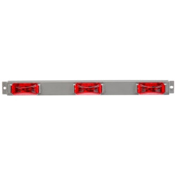 Image of 15 Series, 6" Centers, LED, Red, Rectangular, ID Bar, Silver, 12V, Kit from Trucklite. Part number: TLT-15050R4