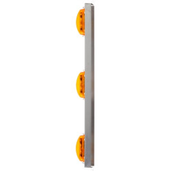 Image of 15 Series, 6" Centers, LED, Yellow, Rectangular, ID Bar, Silver, 12V, Kit from Trucklite. Part number: TLT-15050Y4
