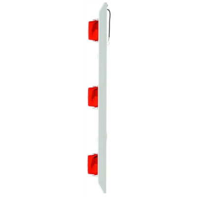 Image of Signal-Stat, Incan., Pee Wee, Red, Rectangular, ID Bar, White, 12V, Kit from Signal-Stat. Part number: TLT-SS1508R-S