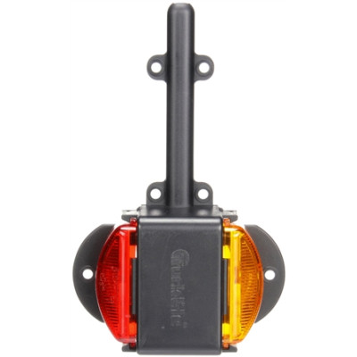 Image of 15 Series, Incan., Red/ Yellow Rectangular, 1 Bulb, Dual Face Right Hand Side, M/C Light, PC2, Black Bracket, 12V, Kit from Trucklite. Part number: TLT-15416-4