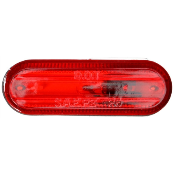 Image of Signal-Stat, Incan., Red Oval, 1 Bulb, Slim line, M/C Light, P2, 2 Screw, 12V from Signal-Stat. Part number: TLT-SS1555-S