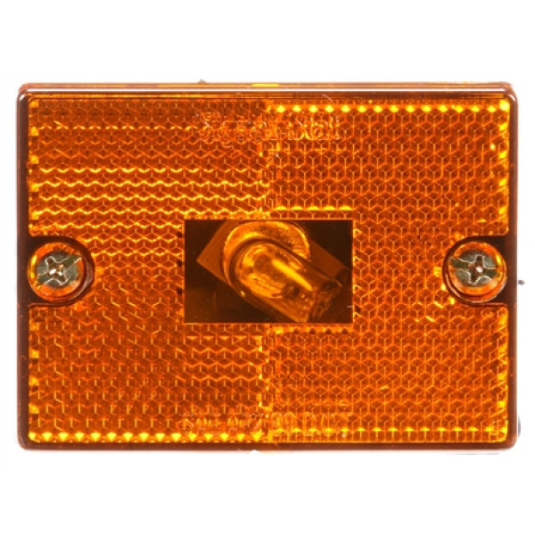 Image of Signal-Stat, Reflectorized, Incan., Yellow Rectangular, 1 Bulb, M/C Light, P2, 1 Stud, 12V from Signal-Stat. Part number: TLT-SS1570A-S