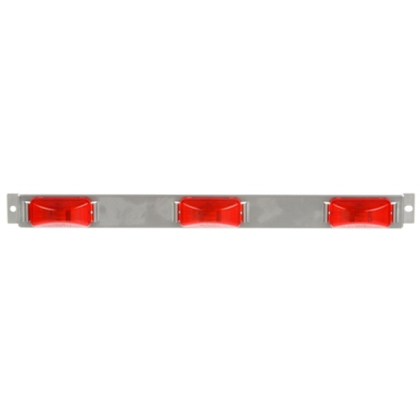 Image of 15 Series, 6" Centers, Incan., Red, Rectangular, ID Bar, Silver, 12V, Kit from Trucklite. Part number: TLT-15741R4