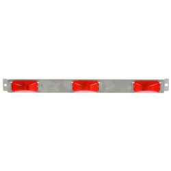 Image of 15 Series, 6" Centers, Incan., Red, Rectangular, ID Bar, Silver, 12V, Kit, Bulk from Trucklite. Part number: TLT-15741R3