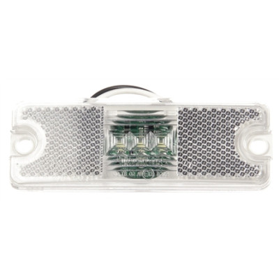 Image of 18 Series, Reflectorized, LED, Clear Rectangular, 3 Diode, European Approved, M/C Light, ECE, 2 Screw, 12-24V, Kit from Trucklite. Part number: TLT-18011C4