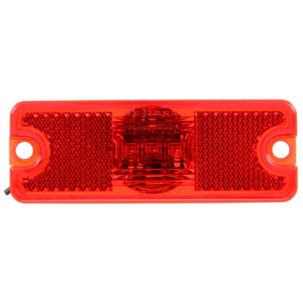 Image of 18 Series, Reflectorized, LED, Red Rectangular, 3 Diode, European Approved, M/C Light, ECE, 2 Screw, 12-24V, Kit from Trucklite. Part number: TLT-18011R4