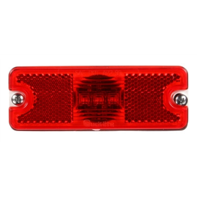 Image of 18 Series, Diamond Shell, Reflectorized, LED, Red Rectangular, 3 Diode, M/C Light, P2, 2 Screw, 12V, Kit, Bulk from Trucklite. Part number: TLT-18050R3