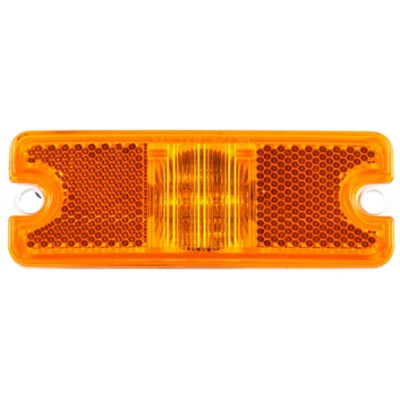 Image of 18 Series, Diamond Shell, Reflectorized, LED, Yellow Rectangular, 3 Diode, M/C Light, ECE, 2 Screw, 12V, Kit from Trucklite. Part number: TLT-18060Y4