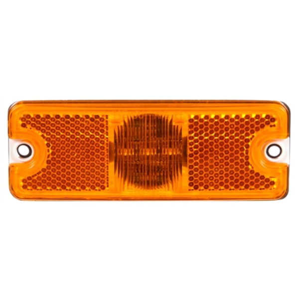 Image of 18 Series, Diamond Shell, Reflectorized, LED, Yellow Rectangular, 3 Diode, M/C Light, P2, 2 Screw, 12V, Kit from Trucklite. Part number: TLT-18070Y4