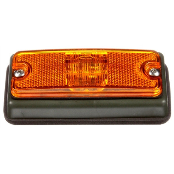 Image of 18 Series, LED, Yellow Rectangular, 3 Diode, Military, M/C Light, P2, 2 Screw Bracket Mount, 12-24V, Kit from Trucklite. Part number: TLT-18085Y4