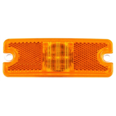 Image of 18 Series, Diamond Shell, Reflectorized, LED, Yellow Rectangular, 3 Diode, M/C Light, ECE, 2 Screw, 12V, Kit from Trucklite. Part number: TLT-18090Y4
