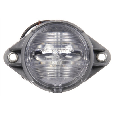 Image of Incan., 1 Bulb, Clear, Round, Dome Light, Silver Bracket, 12V from Trucklite. Part number: TLT-20302-4