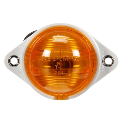 Image of Incan., Yellow Round, 1 Bulb, Side Turn Signal, White Bracket, 12V, Kit from Trucklite. Part number: TLT-20304Y4