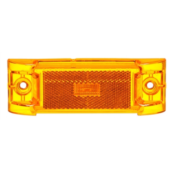 Image of 21 Series, Reflectorized, LED, Yellow Rectangular, 2 Diode, M/C Light, PC, 2 Screw, 12V, Kit from Trucklite. Part number: TLT-21051Y4