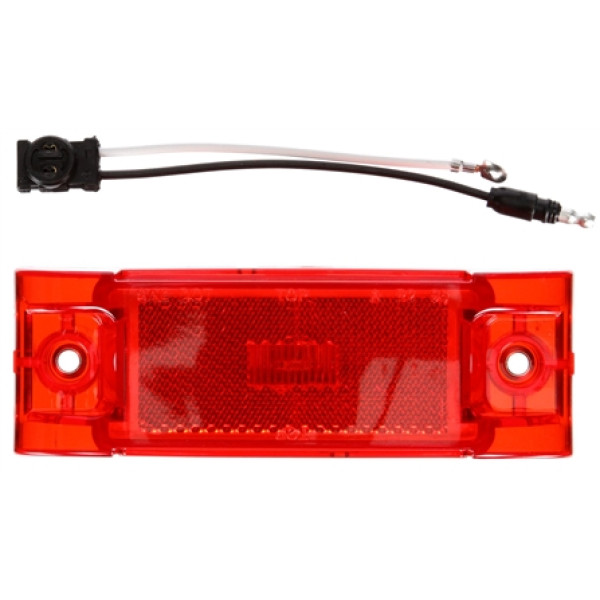 Image of 21 Series, Diamond Shell, Reflectorized, LED, Red Rectangular, 1 Diode, M/C Light, PC, 2 Screw, 12V, Kit from Trucklite. Part number: TLT-21080R4