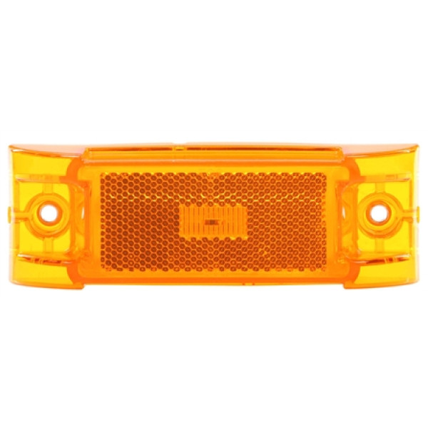 Image of 21 Series, Diamond Shell, Reflectorized, LED, Yellow Rectangular, 2 Diode, M/C Light, PC, 2 Screw, 12V, Kit from Trucklite. Part number: TLT-21080Y4
