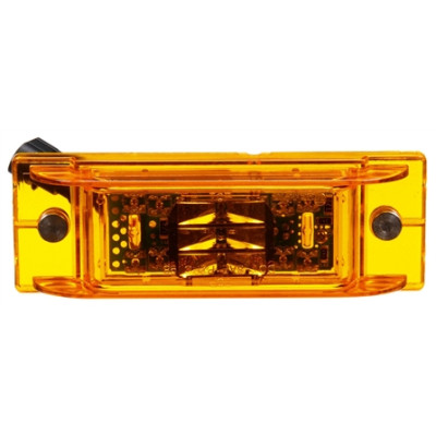 Image of 21 Series, LED, Yellow Rectangular, 16 Diode, M/C Light, PC, Yellow 2 Screw, 12V from Trucklite. Part number: TLT-21093Y4