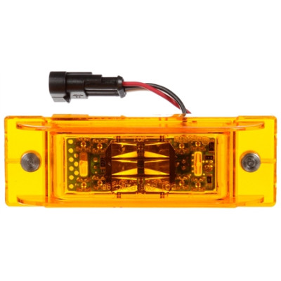 Image of 21 Series, LED, Yellow Rectangular, 16 Diode, Auxiliary, M/C Light, P2, 2 Screw, 12V from Trucklite. Part number: TLT-21095Y4