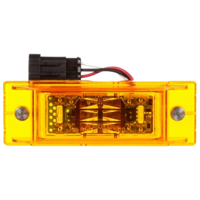 Image of 21 Series, LED, Yellow Rectangular, 16 Diode, M/C Light, P2, 2 Screw, 12V from Trucklite. Part number: TLT-21096Y4