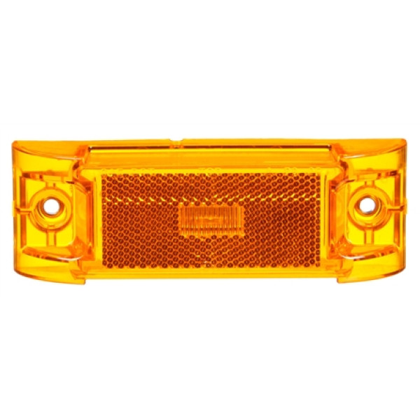 Image of 21 Series, Reflectorized, LED, Yellow Rectangular, 2 Diode, M/C Light, PC, 2 Screw, 12V from Trucklite. Part number: TLT-21251Y4