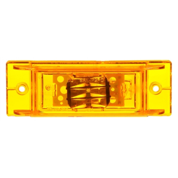 Image of 21 Series, LED, Yellow Rectangular, 8 Diode, M/C Light, PC, 2 Screw, 12V from Trucklite. Part number: TLT-21275Y4