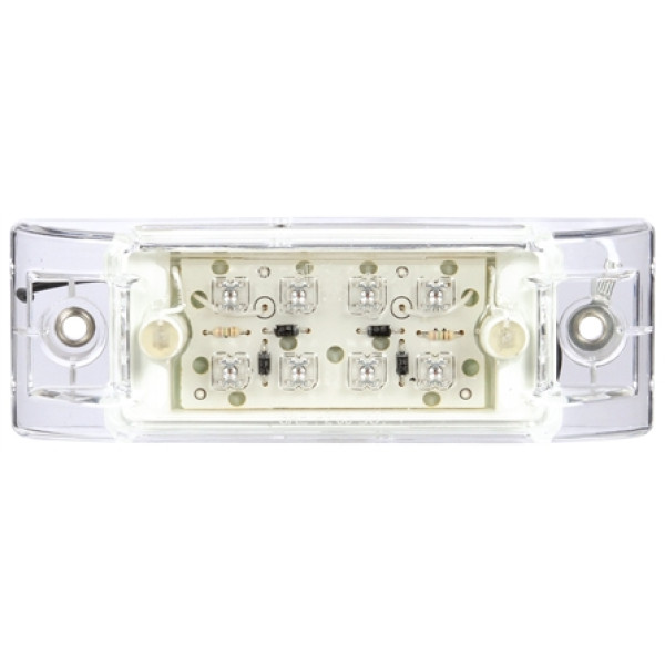 Image of Signal-Stat, LED, Clear/Yellow Rectangular, 8 Diode, M/C Light, P2, 2 Screw, 12V, Bulk from Signal-Stat. Part number: TLT-SS2152A-3