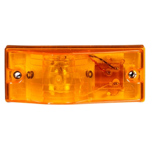 Image of 22 Series, Incan., Yellow Rectangular, 1 Bulb, w/Gasket, Side Turn Signal, 2 Screw, 12V, Kit from Trucklite. Part number: TLT-22004Y4
