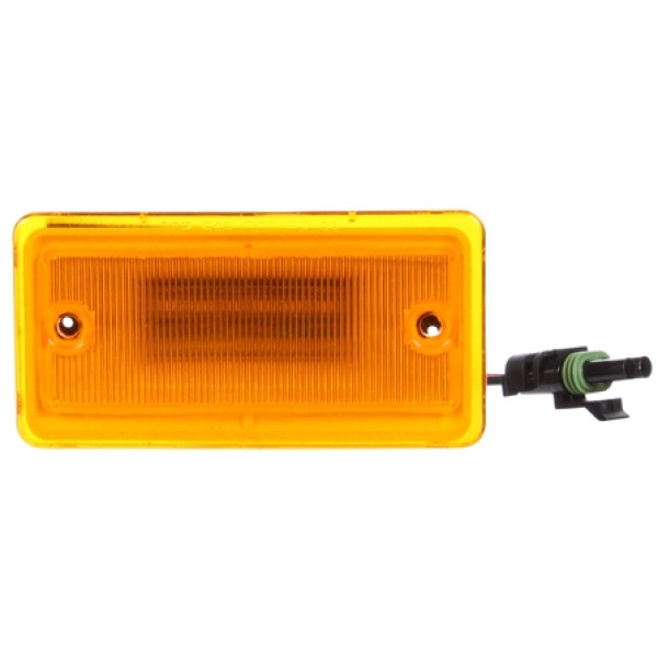 Image of 25 Series, LED, Yellow Rectangular, 6 Diode, M/C Light, P2, 2 Screw, 12V, Kit from Trucklite. Part number: TLT-25256Y