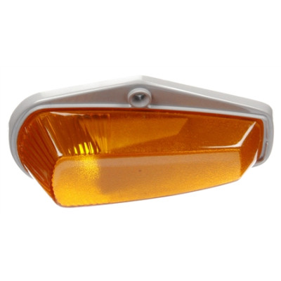 Image of 25 Series, Incan., Yellow Triangular, 1 Bulb, M/C Light, P2, Gray Flange, 12V from Trucklite. Part number: TLT-25760Y4