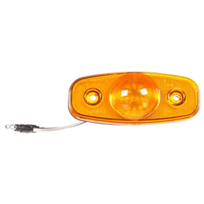 Image of 26 Series, LED, Yellow Rectangular, 3 Diode, Dome Lens, M/C Light, P2, 2 Screw, 12V, Kit from Trucklite. Part number: TLT-26270Y4