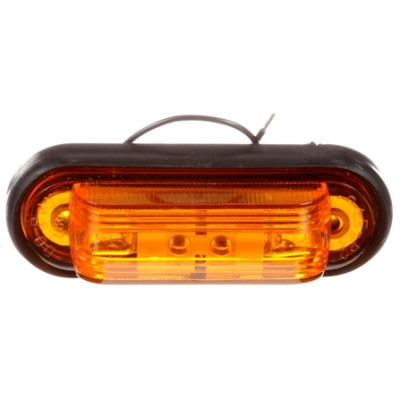 Image of 26 Series, Incan., Yellow Oval, 2 Bulb, M/C Light, P2, Black 2 Screw, 12V from Trucklite. Part number: TLT-26310Y4